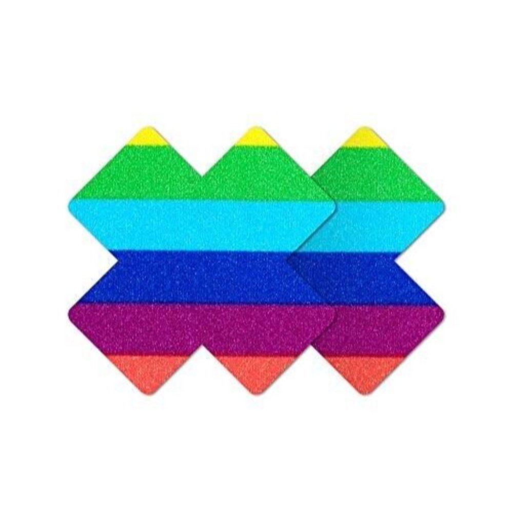 Nippies Style Rainbow Cross Waterproof Self Adhesive Nipple Cover Pasties Size C